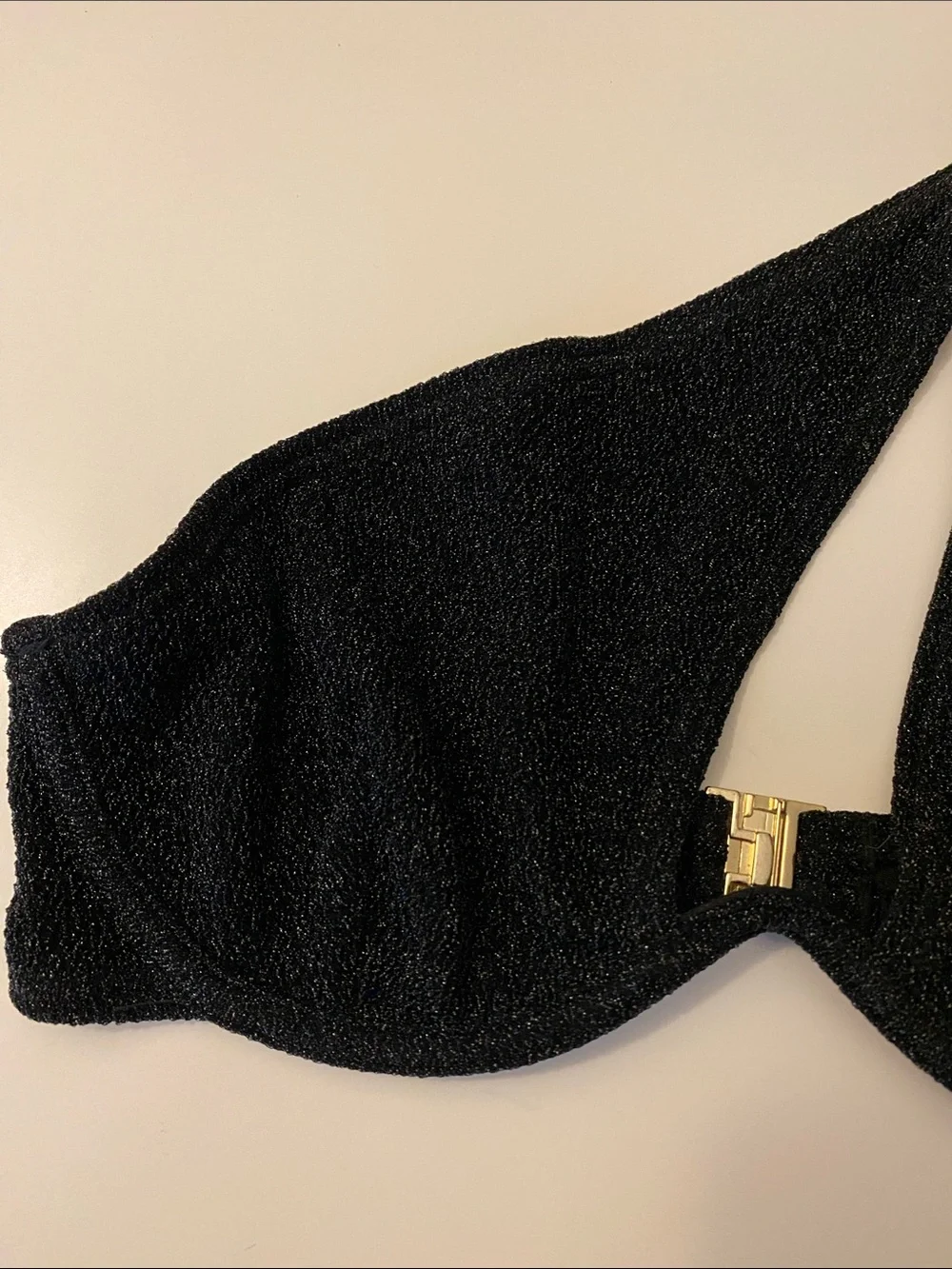 South Beach Bikini Top Black Sparkle Size 8